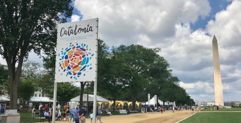 Catalonia sign on the National Mall