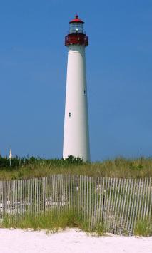 Lighthouse with dune grass 